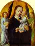 Gerard David. Virgin with Child between Angel Musicians.