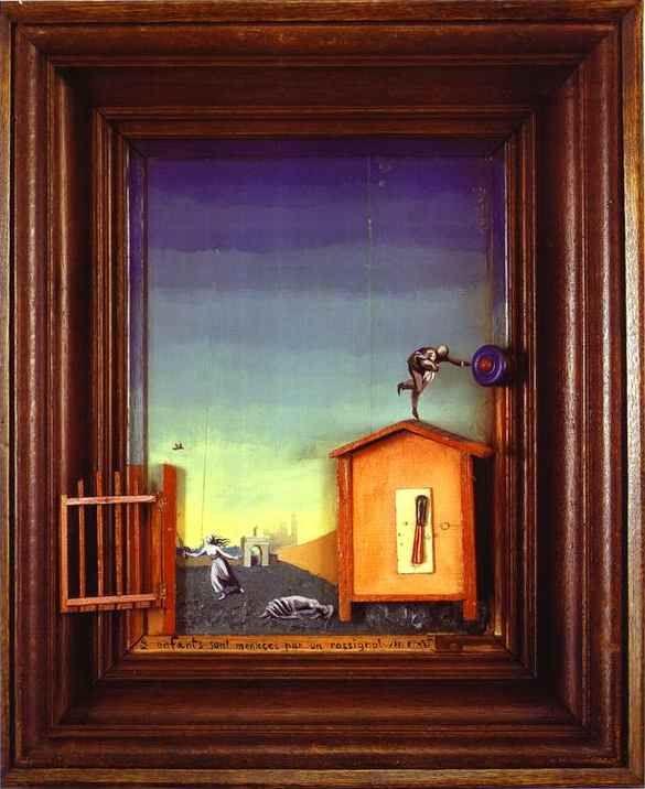 Max Ernst. Two Children are Threatened by a Nightingale.