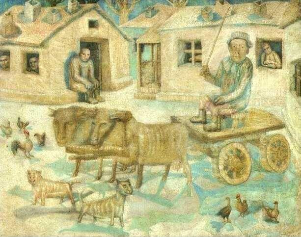 Pavel Filonov. Oxen. Scene from the Life of Savages.