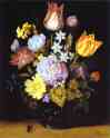 Ambrosius II Bosschaert. Flowers in a Glass Vase.