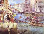 Grigory Gagarin. Gondola Races on the Grand Canal in Venice.