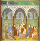 Giotto. Preaching before Pope Honorius III.