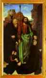 Hugo van der Goes. Tommaso Portinari with his sons and SS. Thomas and Anthony Abbot. The left panel of the Portinari Altar.