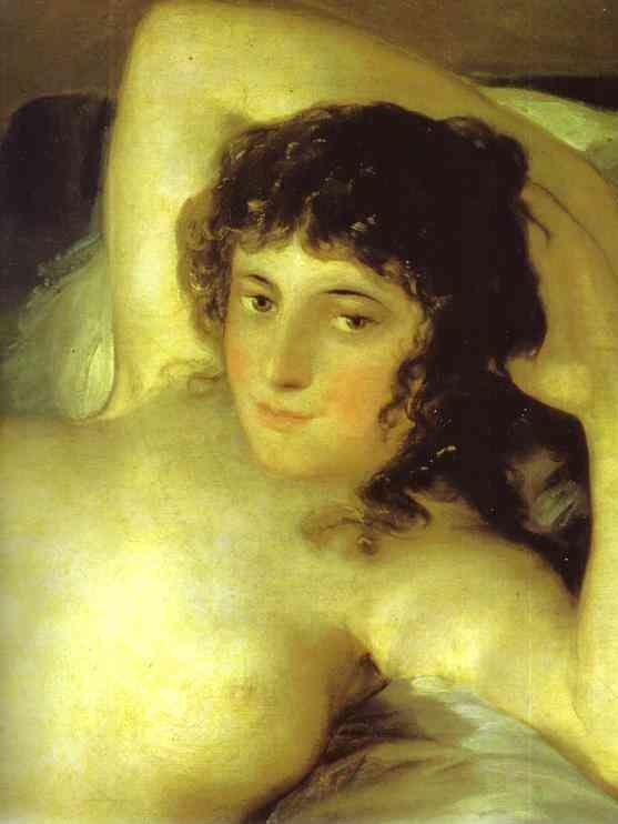 Francisco de Goya. The Nude Maja (La Maja Desnuda). Detail.