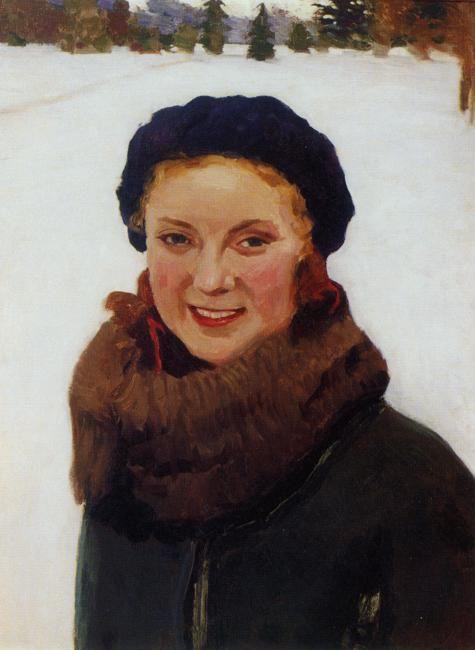 Igor Grabar. Winter. Portrait of the Painter's Daughter.