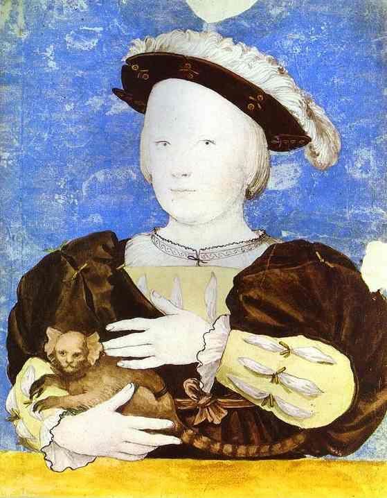 Hans Holbein. Portrait of Edward, Prince of Wales, with Monkey.