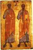 Russian Icon. Apostles Peter and Paul.