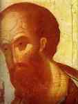 Andrei Rublev. Apostle Paul. Detail.