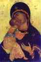 Andrei Rublev. The Virgin of Vladimir. Detail.