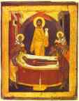 Theophanes the Greek School. The Dormition. The reverse of The Don Virgin icon.