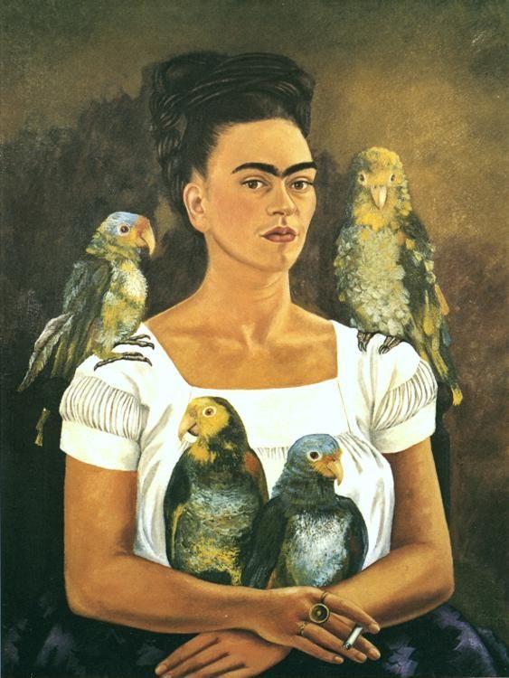 Frida Kahlo. Me and My Parrots.