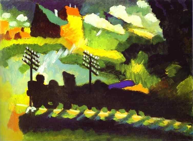Wassily Kandinsky. Murnau-View with Railroad and Castle.