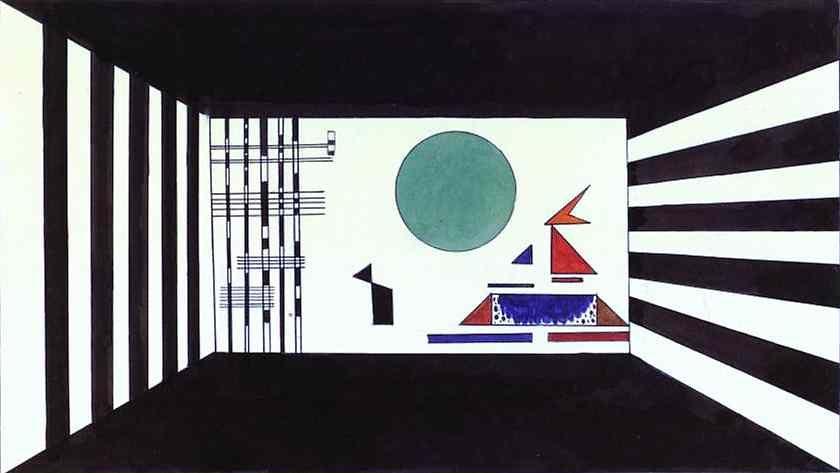 Wassily Kandinsky. Picture II, Gnomus. (Stage set for Mussorgsky's Pictures at an Exhibition in Friedrich Theater, Dessau).