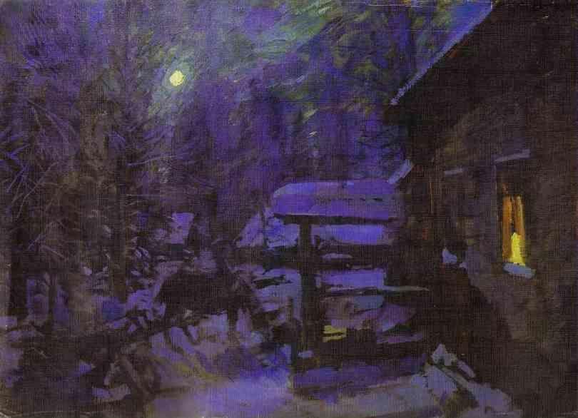 Constantin Korovin. Moonlit Night. Winter.