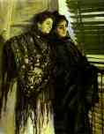Constantin Korovin. In Front of the Balcony: Leonora and Ampara. Detail.