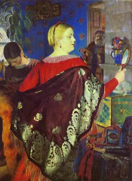 Boris Kustodiyev. Merchant Wife with a Mirror.