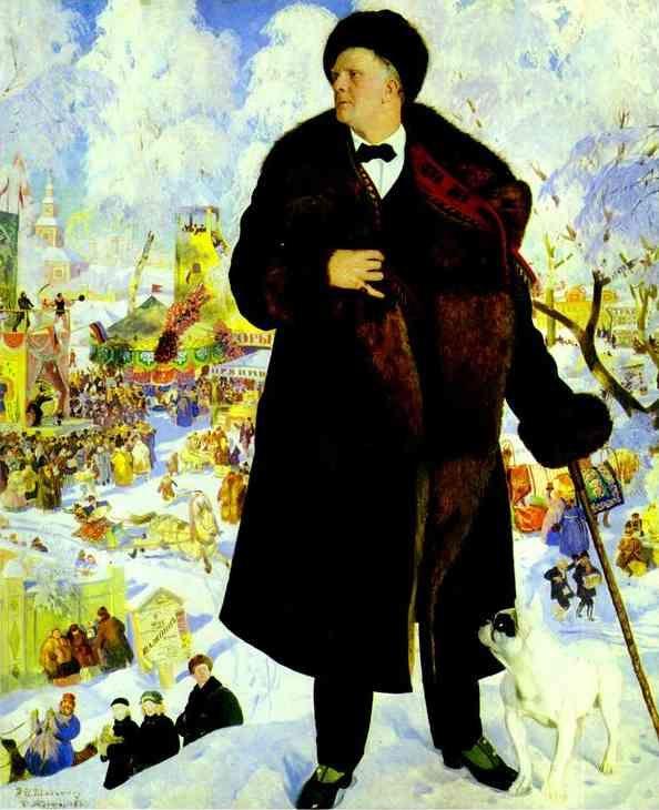 Boris Kustodiyev. Portrait of Fyodor Chaliapin.