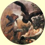 Frederick Leighton. A Boy Saving a Baby from the Clutches of an Eagle.