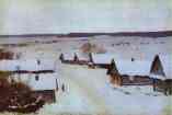 Isaac Levitan. Village in Winter.