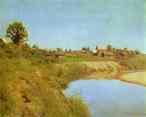 Isaac Levitan. Village on the Bank of a River.