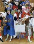 Limbourg Brothers. Les trÄ�s riches heures du Duc de Berry. January. A New Year's Day Feast including Jean de Berry. Detail.