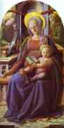 Fra Filippo Lippi. Madonna and Child Enthroned with Two Angels.