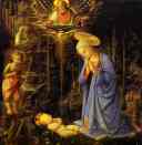 Fra Filippo Lippi. The Adoration, with the Infant Baptist and St. Bernard.