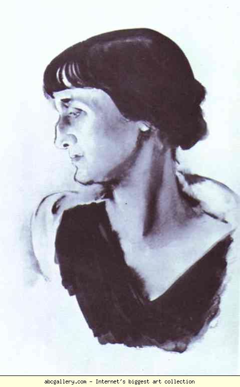 Nikolai Tyrsa. Portrait of Anna Akhmatova.