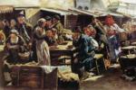 Vladimir Makovsky. Lunch. Study for the painting "Flea market in Moscow".