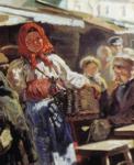 Vladimir Makovsky. Lunch. Detail. Study for the painting "Flea market in Moscow".