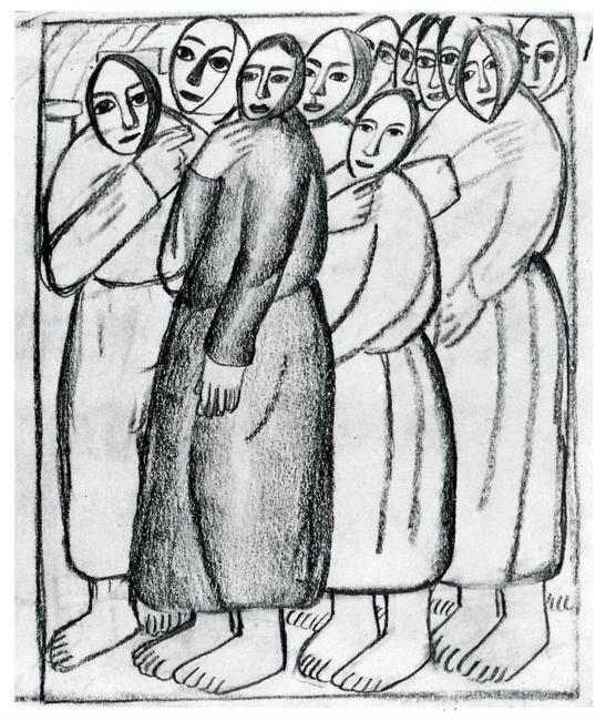 Kazimir Malevich. Peasant Women in
 a Church.