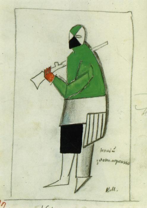 Kazimir Malevich. Someone Wicked.
 Sketch of a costume for the opera "