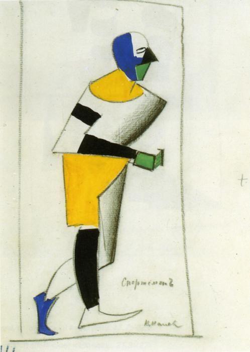 Kazimir Malevich. Athlete. Sketch  of a costume for the opera "