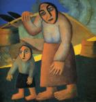 Peasant Woman with
 Buckets and a Child.