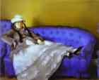 Portrait of Mme. Manet on  a Blue Sofa.