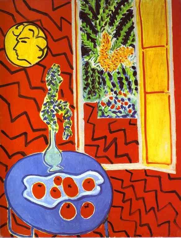 Henri Matisse. Red Interior. Still Life on  a Blue Table.