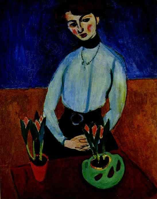 Henri Matisse. Girl with Tulips (Portrait  of Jeanne Vaderin).