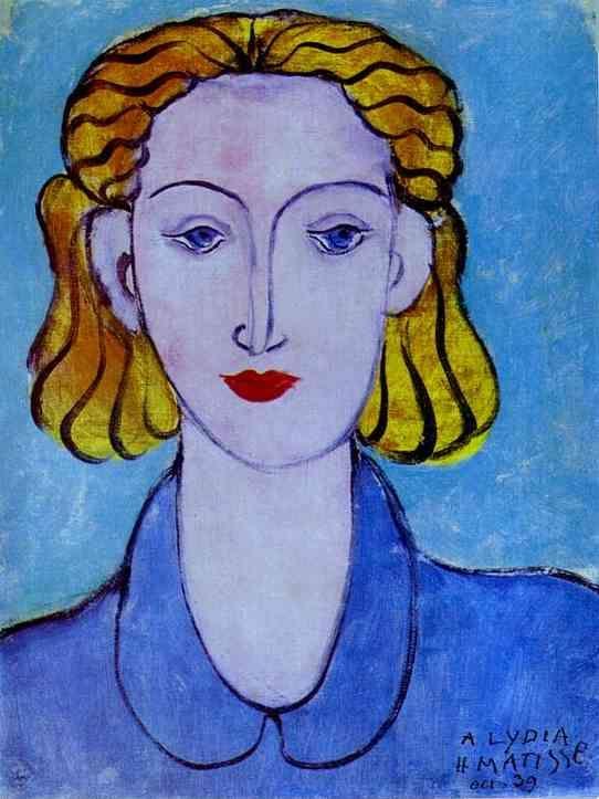 Henri Matisse. Young Woman in a Blue Blouse  (Portrait of Lydia Delectorskaya, the Artist's Secretary).