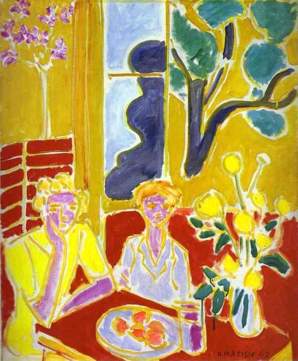 Henri Matisse. Two Girls with Yellow and  Red Background.