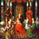 Hans Memling. The Mystic Marriage  of St. Catherine. (Central panel of the St. John Altar).