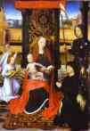 Hans Memling. The Virgin and Child  with an Angel, St. George and a Donor.
