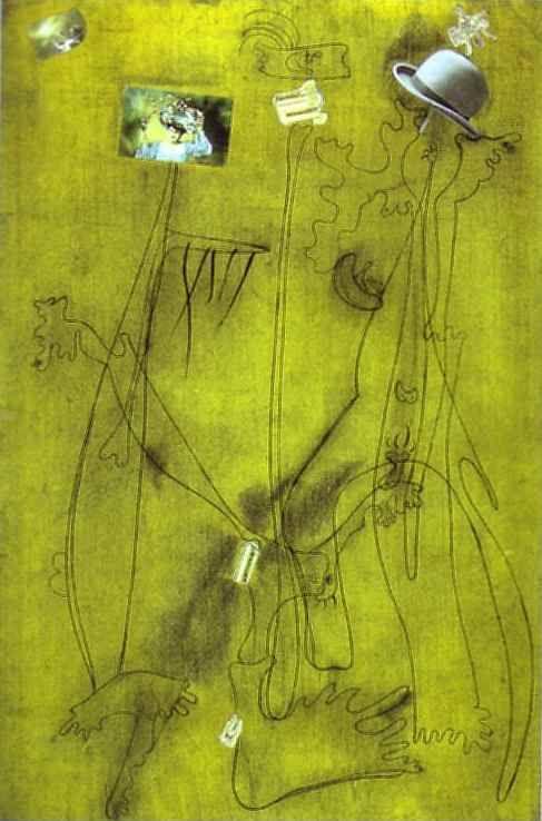 Joan Miró. Drawing-Collage with a
 Hat.