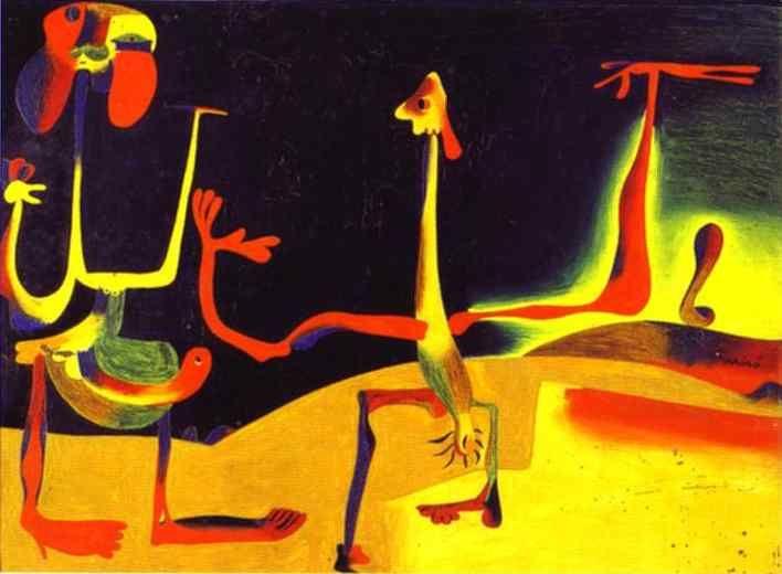 Joan Miró. Man and Woman in Front
 of a Pile of Excrement.