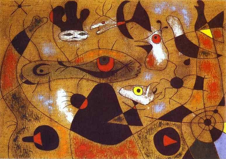 Joan Miró. A Dew Drop Falling from
 a Bird's Wing Wakes Rosalie, who Has Been Asleep in the Shadow of a Spider's
 Web.