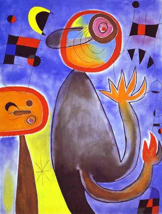 Joan Miró. Ladders Cross the Blue  Sky in a Wheel of Fire.