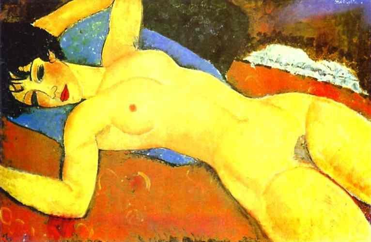 Amedeo Modigliani. Sleeping Nude with Arms
 Open (Red Nude).