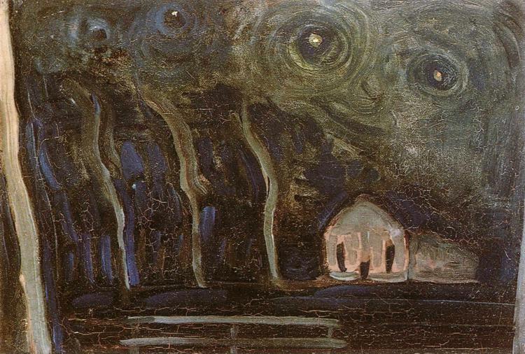 Piet Mondrian. Night Landscape / Landschap
 bij nacht.