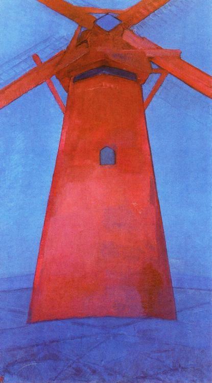 Piet Mondrian. The Red Mill. / De rode molen.
