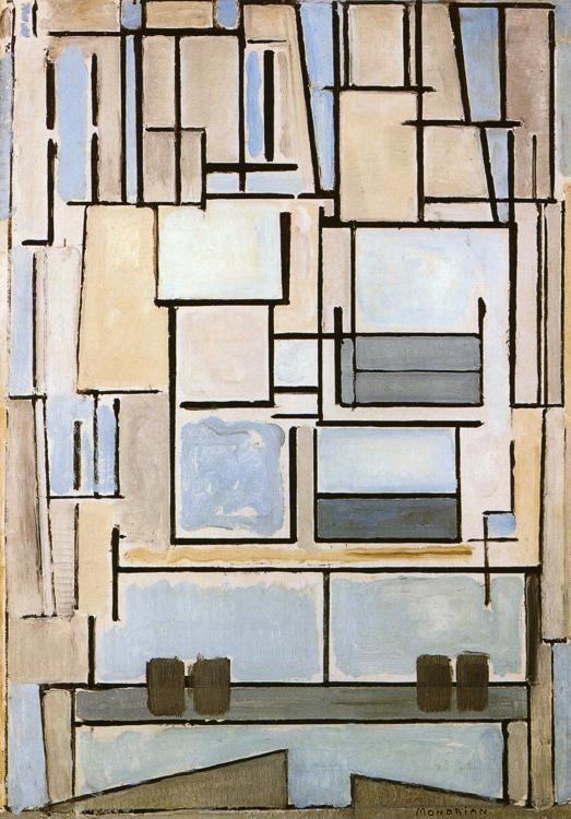 Piet Mondrian. Composition No.9, Blue Façade
 / Compositie nr.9 Blue Façade.