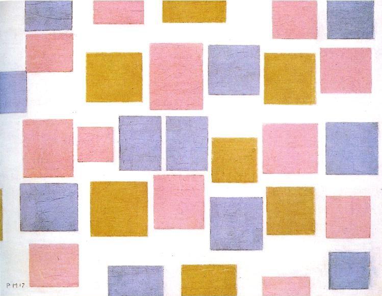 Piet Mondrian. Composition with Color Planes
 No.3 ./ Compositie met kleurvlakjes nr.3.